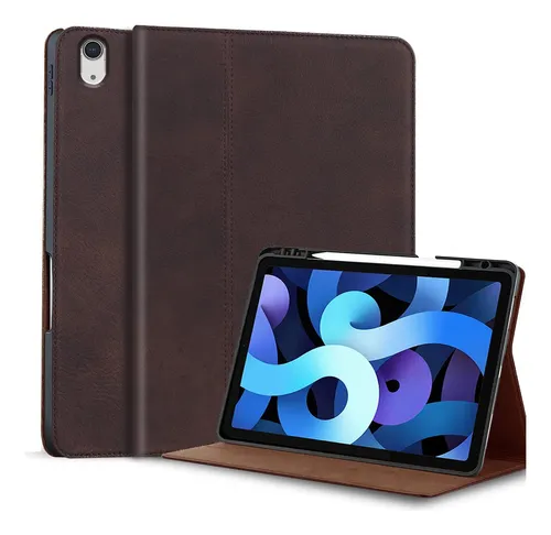 Gexmil - Funda De Piel Auténtica Para iPad Mini 7 (a17 Pro) 2024 / iPad Mini 6 Generation 2021 De 8.3 Pulgadas, Soporte Para Lápices, Funda De Piel Vacuno A Prueba De Golpes, Reposo/encendido