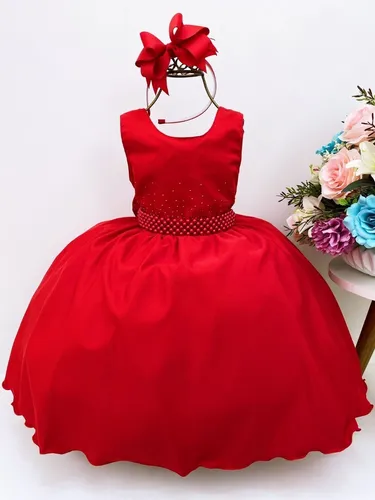 Vestido vermelho hotsell liso infantil