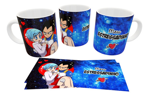 Caneca Anime Dragon Ball Z Bulma E Vegeta 02