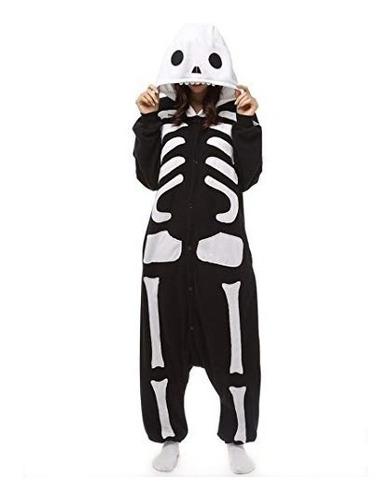 Imagen 3 de 7 de Disfraz Calavera Kigurumi Halloween