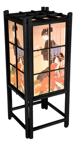 Oriental Furniture 18 Lámpara Geisha Shoji - Negro