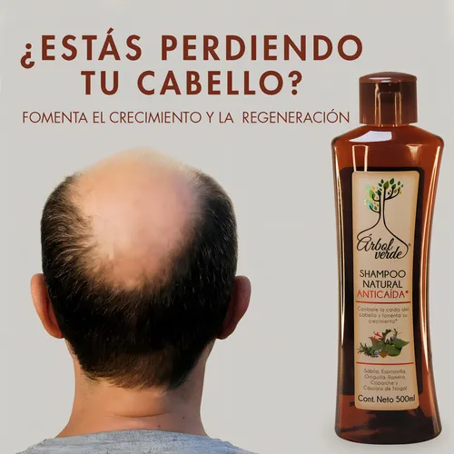 Shampoo Natural Anticaída Para El Cabello Árbol Verde 500ml
