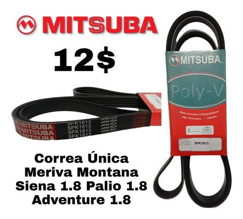 Correa Única Montana Meriva Palio 1.8 Adventure Siena 1.8