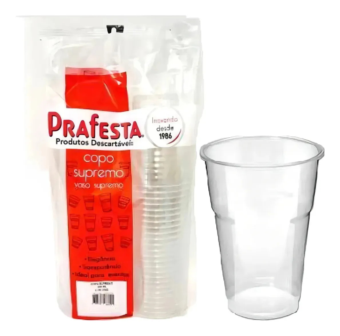 100un Copo Descartável Supremo Cristal 200ml Semi Acrilico Cor Transparente