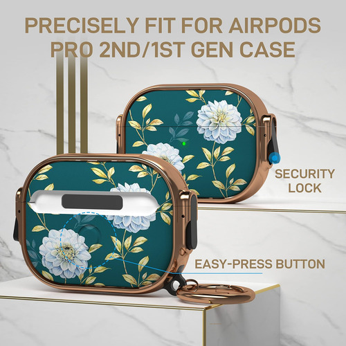 Maxjoy Para AirPods Pro 2ª Generación Funda Con Cerradura, F