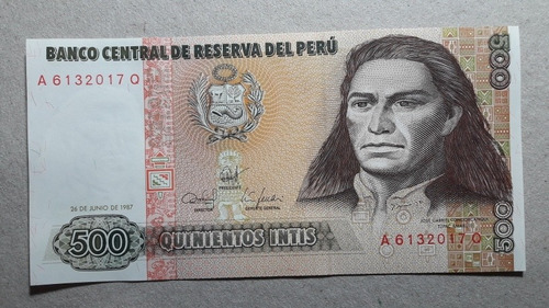 Billete 500 Intis Tupac Amaru