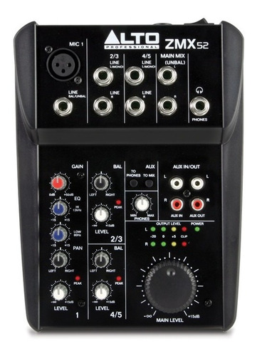 Mixer Mini Consola Mezclador De Sonido 5 Canales Con Fuente