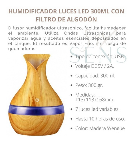 ¿Qué características tiene el humidificador ultrasónico?