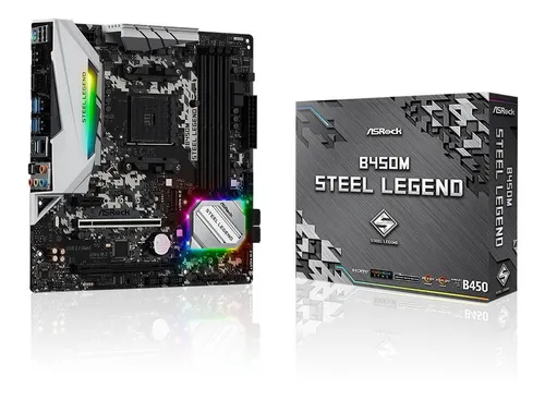 Placa M e Asrock B450m Steel Legend Chipset B450 Am4 Ddr4