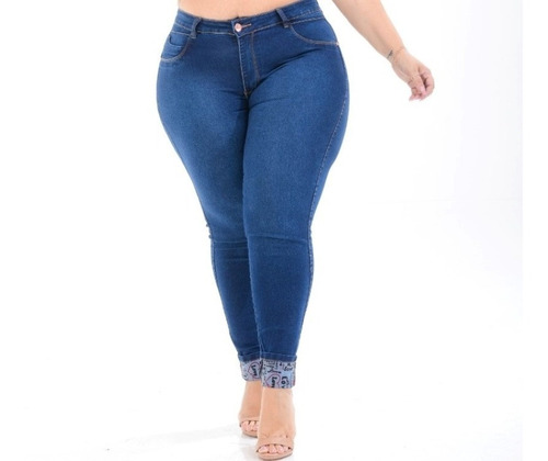 Calça Jeans Feminina Plus Size P Gordinhas C/ Lycra 46 Ao 54