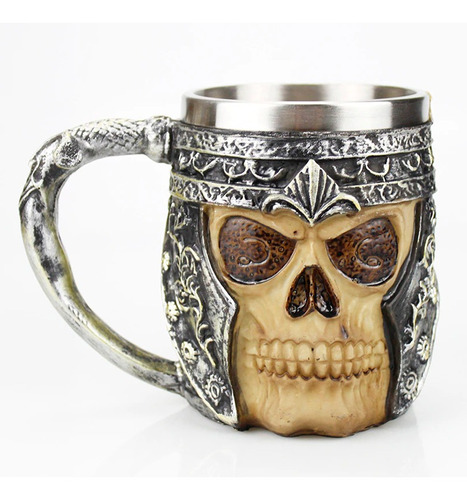 Taza Tazon Mug Calavera Guerrero Medieval 350ml Vikingo