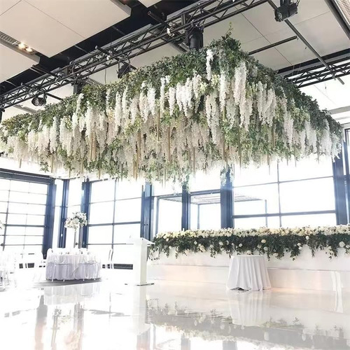 24 Piezas Flores Wisteria Artificiales Decoración Blanca