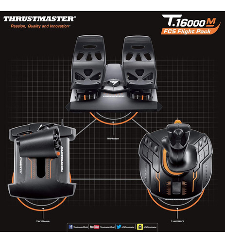 Paquete De Vuelo Thrustmaster T.16000m Fcs - Joystick Y