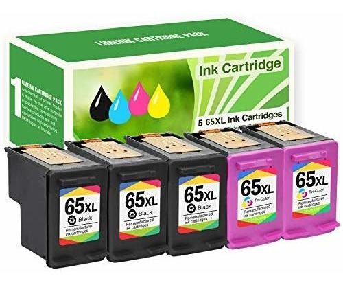 5 Remanuured Ink Cartridge   For 65xl 65 Xl High Yield ...