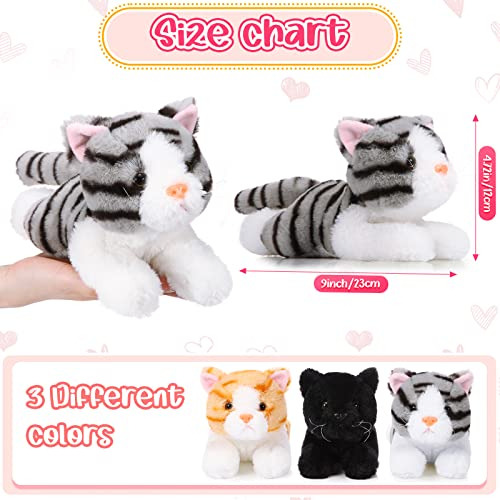 3 Piezas 9 Pulgadas Peluche De Gato Animal De Peluche Gato L