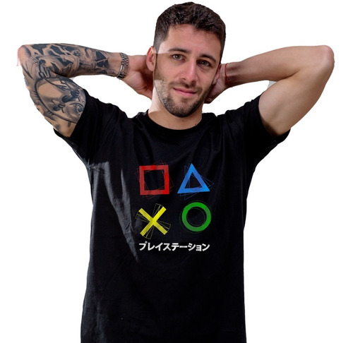 Remera Playstation Circulo Triangulo X Y Cuadrado