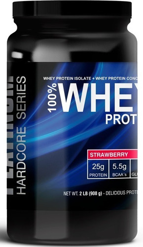 Suplemento en polvo Platinum  Hardcore Series Platinum 100% Whey Protein whey protein sabor frutilla en pote de 908g