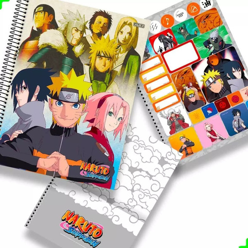 Kit 2 Cadernos Naruto Shippuden Espiral 160fls São Domingos