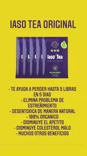 Iaso Tea Original Para Bajar De Peso, 4 Sobres. Envio Gratis