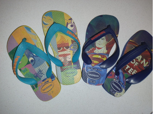 Lote 2 Pares Ojotas Havaianas Niño Verano Nro 25-26 Superman