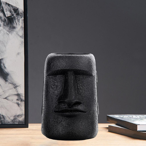 3 Macetas Suculentas Con Estatua De Isla De Pascua For El