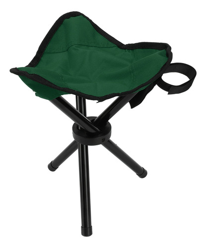 Taburete Plegable Con Trípode Para Camping, Verde