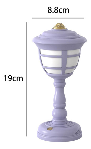 Mini Lámpara De Mesa Retro Lámpara De Noche Led Violeta