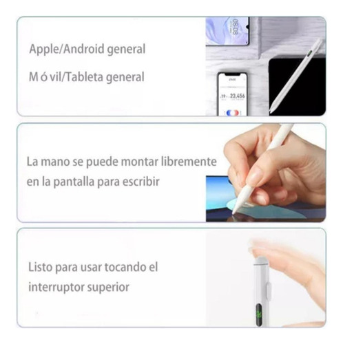 Lápiz Óptico Stylus Pluma Para iPad Android Universal Blanco