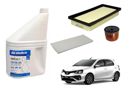 Kit Cambio De Aceite Y Filtros Toyota Etios 2016/+