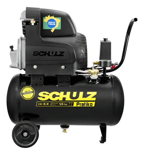 Compressor De Ar Portátil Schulz Pratiko Csl6.6/20 Cor Preto Fase Elétrica Monofásica Frequência 60 Hz