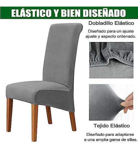 4 Fundas Elásticas Para Sillas, Fundas Felpa Color Lis