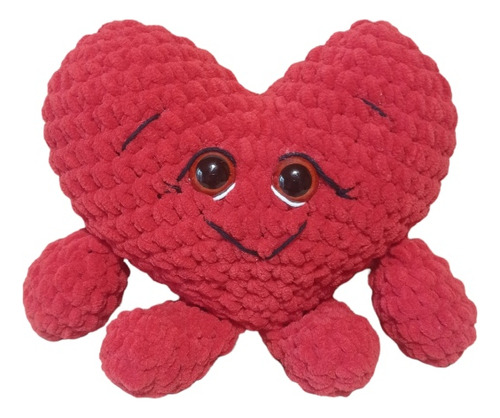 Amigurumi Peluche Corazon De Chenille, Almohadón Chico 