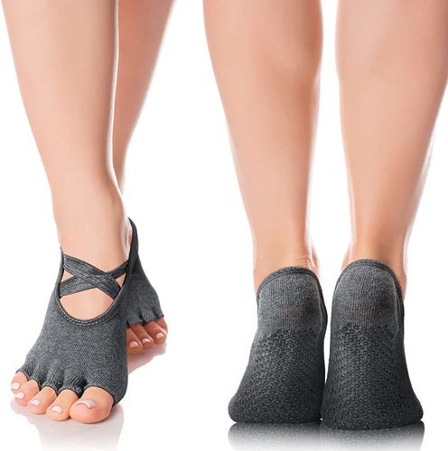 Satinior 6 Pares De Calcetines De Yoga Sin Dedos, Calceti...