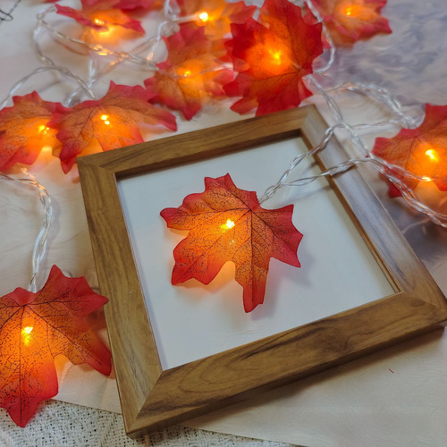 Hoja De Arce De Una Cara, Luces Solares De Ocho Funciones, 6