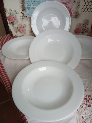 Platos Hondos Arcopal France X 5 Unid. Blanco Lisa (Usado)