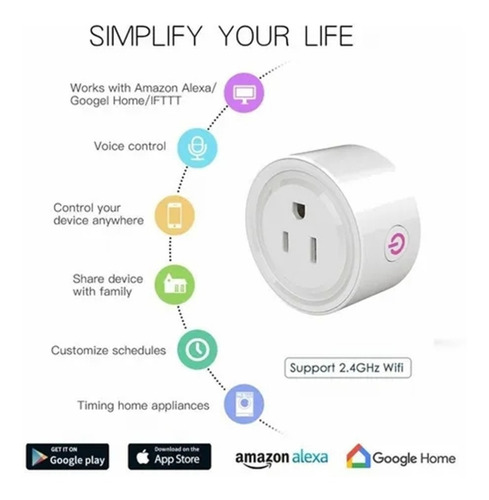 Imagen 2 de 8 de Enchufe Inteligente Wifi Smart Plug Con App