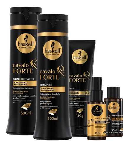 Haskell Cavalo Forte Sh Cond Leave Selante Complexo Kit