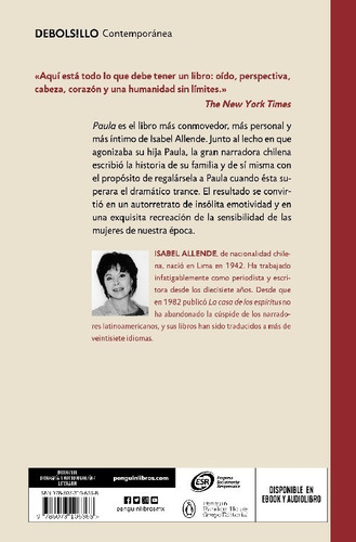 Paula, de Allende, Isabel. Contemporánea Editorial Debolsillo, tapa blanda en español, 2011