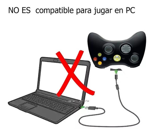 Imagen 3 de 4 de Kit Cable 2 En 1 Carga Y Juega Usb Joystick Xbox 360 1218am