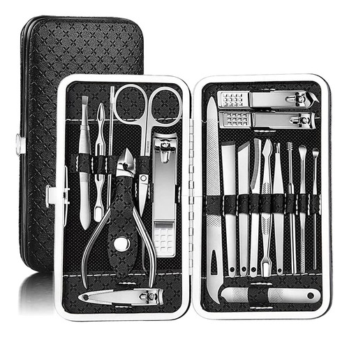 Set Manicure Limas Tijeras Profesional Con Estuche Portatil