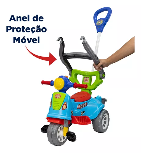 Triciclo Infantil Retrô Avespa Com Empurrador Colorido