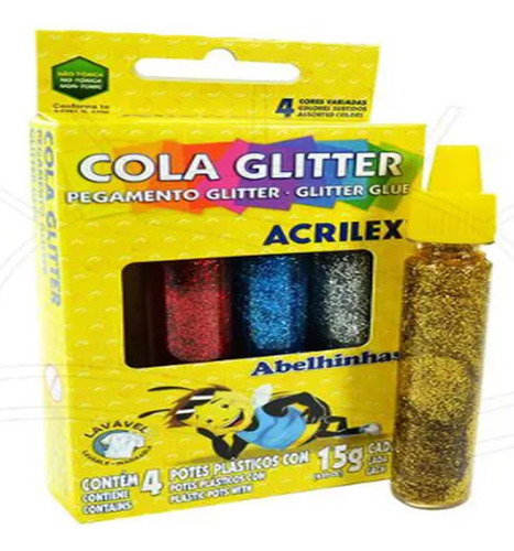 Cola Glitter 15g Conj.c/4 Sem Cor    Acrilex   29240000