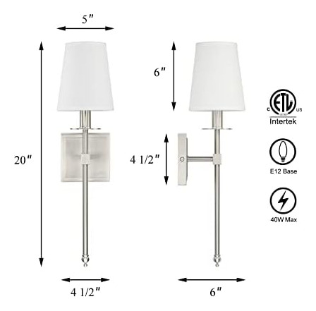 Xinbei Juego De 2 Lámparas De Pared Para Dormitorio, Aplique