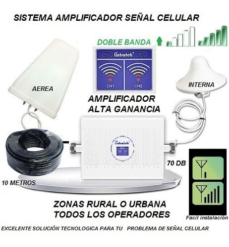 Write email Pants petal Sistema Antena Amplificador Señal Redes Celulares Potente 70 | Envío gratis