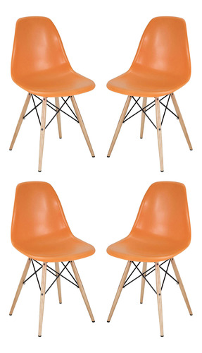 Set 4 Sillas De Comedor Eames Naranjo