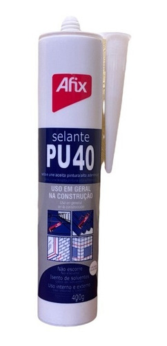 Silicona Sellador Poliuretanico Pu 40 Gris Pintable Afix