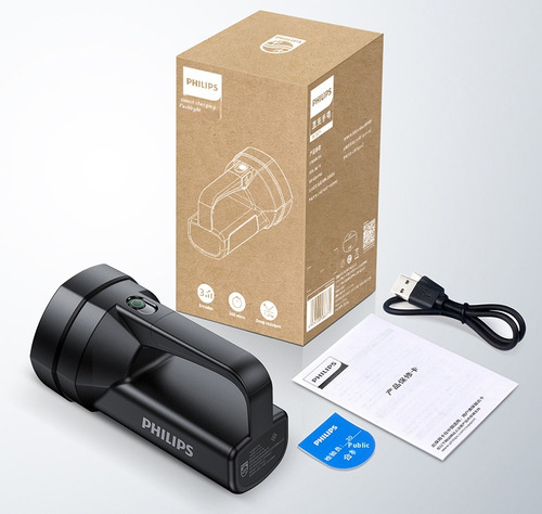 Lanterna Philips Sfl 3121 Recarregável 200 Lúmens Branco Preto