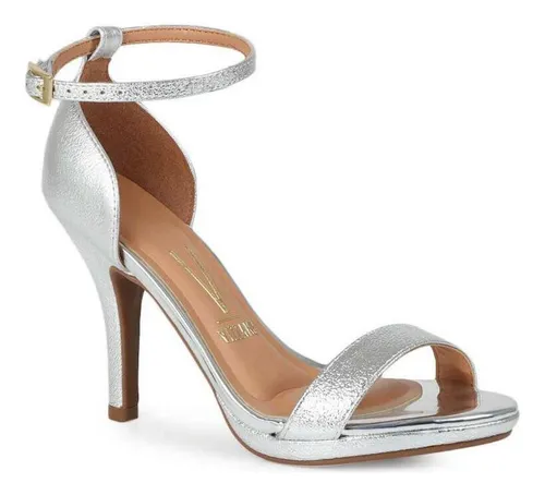 Sandalia vizzano cheap prata salto fino