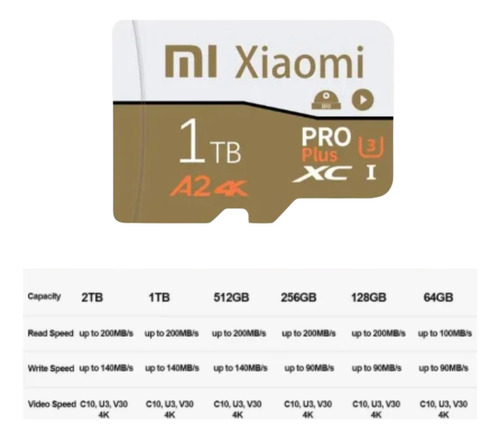 Micro Sd Xiaomi Pro Plus 1tb A2 V30 C10 4k (f)