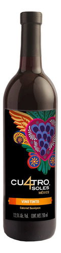 Vino Tinto Mexicano Cuatro Soles Cabernet Sauvignon 750ml